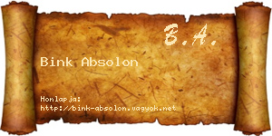 Bink Absolon névjegykártya